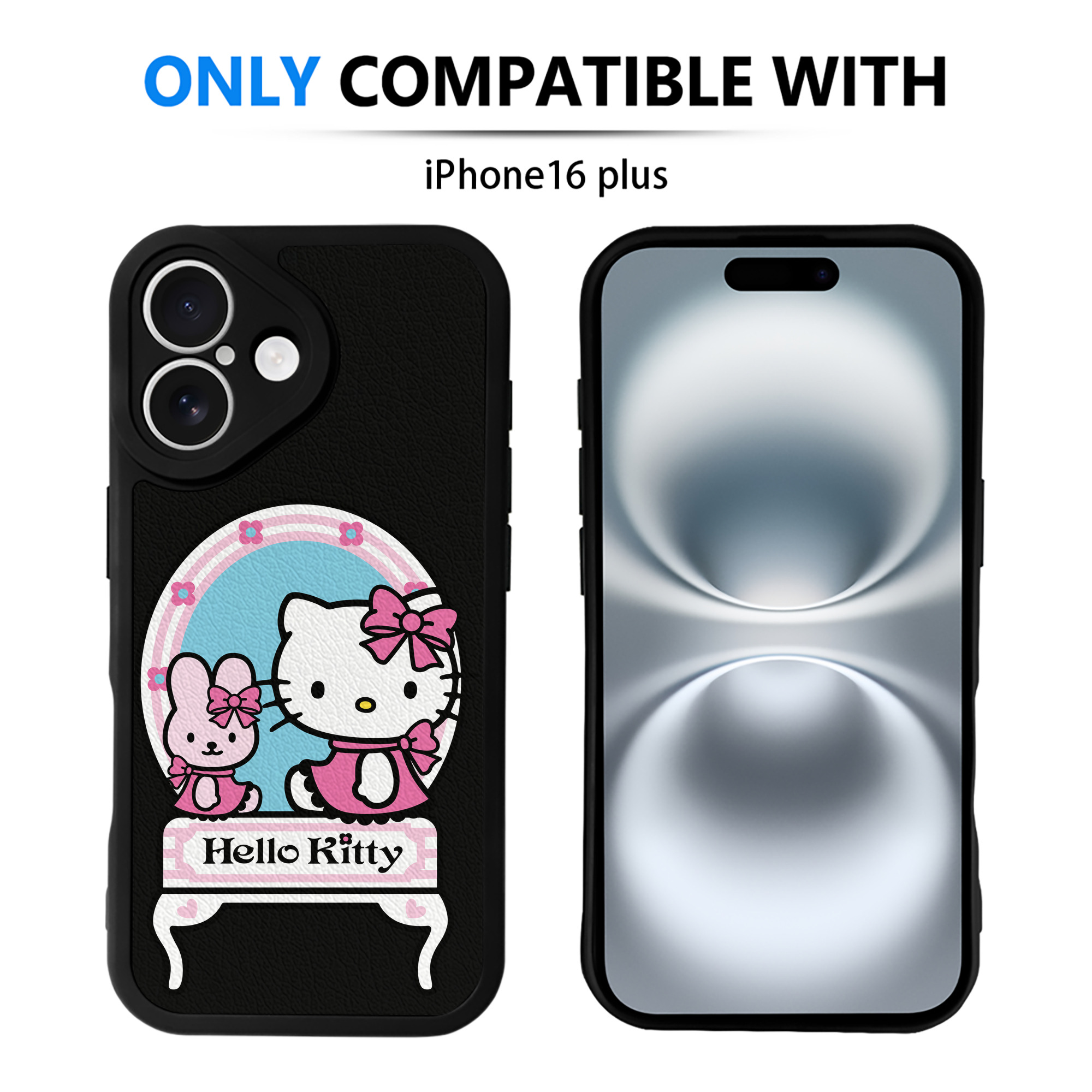 （画像用） Hello Kitty ハローキティ 【iPhone 16シリーズ対応】シリコンスマホケース（レザー調） 材質：シリコン
